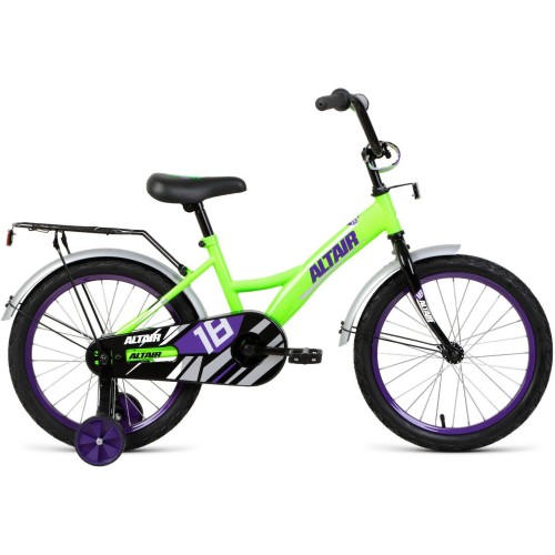Велосипед Altair ALTAIR KIDS 18 (рост) ярко-зеленый/фиолетовый 2022 год