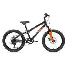 Велосипед Altair ALTAIR MTB HT 20 2.0 D (20" 6 ск. рост. 10.5") 2022, черный/оранжевый, IBK22AL20080