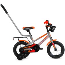 Велосипед Forward METEOR 12 (12" 1 ск.) 2022, серый/оранжевый, IBK22FW12244