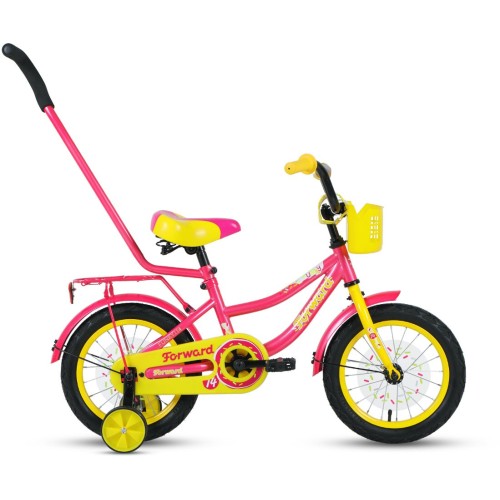 Велосипед Forward FUNKY 14 (рост) фиолетовый/желтый 2022 год