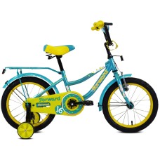 Велосипед Forward FUNKY 16 (16" 1 ск.) 2022, бирюзовый/желтый, IBK22FW16230
