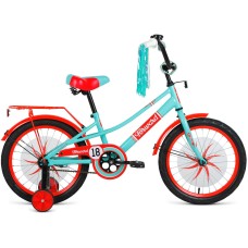 Велосипед Forward AZURE 18 (18" 1 ск.) 2022, зеленый/красный, IBK22FW18128