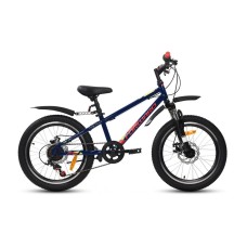 Велосипед Forward UNIT 20 3.0 D (20" 6 ск. рост. 10.5") 2022, темно-синий/красный, IBK22FW20064
