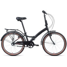 Велосипед Forward ENIGMA 24 3.0 (24" 3 ск. рост. 14") 2022, черный матовый/красный, IBK22FW24627