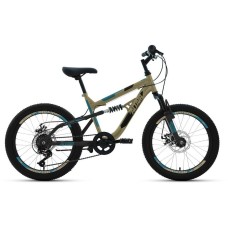 Велосипед Altair ALTAIR MTB FS 20 D (20" 6 ск. рост. 14") 2022, бежевый/черный, RBK22AL20046