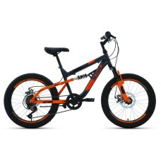 Велосипед Altair ALTAIR MTB FS 20 D (20" 6 ск. рост. 14") 2022, темно-серый/оранжевый, RBK22AL20049
