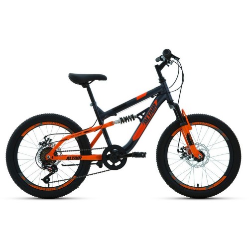 Велосипед Altair ALTAIR MTB FS 20 D (14"рост) темно-серый/оранжевый 2022 год