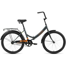 Велосипед Altair ALTAIR CITY 24 (24" 1 ск. рост. 16") 2022, темно-серый/оранжевый, RBK22AL24010