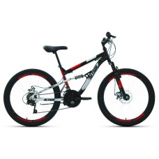 Велосипед Altair ALTAIR MTB FS 24 D (24" 18 ск. рост. 15") 2022, черный/красный, RBK22AL24052