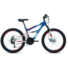 Велосипед Altair ALTAIR MTB FS 24 D (24" 18 ск. рост. 15") 2022, синий/красный, RBK22AL24053
