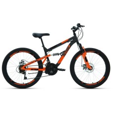 Велосипед Altair ALTAIR MTB FS 24 D (24" 18 ск. рост. 15") 2022, темно-серый/оранжевый, RBK22AL24054
