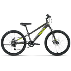 Велосипед Altair AL 24 D (24" 7 ск. рост. 12") 2022, черный/зеленый, RBK22AL24188