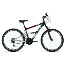 Велосипед Altair ALTAIR MTB FS 26 1.0 (26" 18 ск. рост. 16") 2022, черный/красный, RBK22AL26057