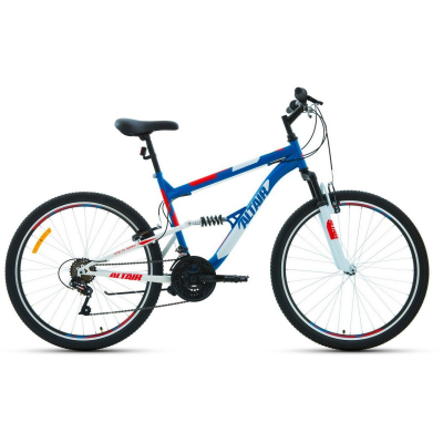 Велосипед Altair ALTAIR MTB FS 26 1.0 (26" 18 ск. рост. 16") 2022, синий/красный, RBK22AL26058