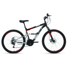 Велосипед Altair ALTAIR MTB FS 26 2.0 D (26" 18 ск. рост. 16") 2022, черный/красный, RBK22AL26067
