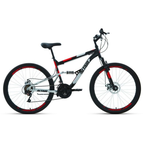 Велосипед Altair ALTAIR MTB FS 26 2.0 D (16"рост) черный/красный 2022 год