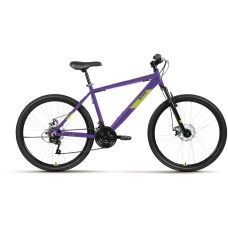 Велосипед Altair AL 26 D (26" 21 ск. рост. 17") 2022, фиолетовый/зеленый, RBK22AL26197