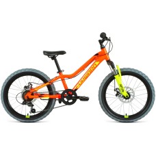 Велосипед Forward TWISTER 20 2.0 D (20" 7 ск. рост. 10.5") 2022, ярко-оранжевый/ярко-желтый, RBK22FW20045