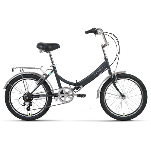 Велосипед Forward ARSENAL 20 2.0 (14"рост) темно-серый/зеленый 2022 год