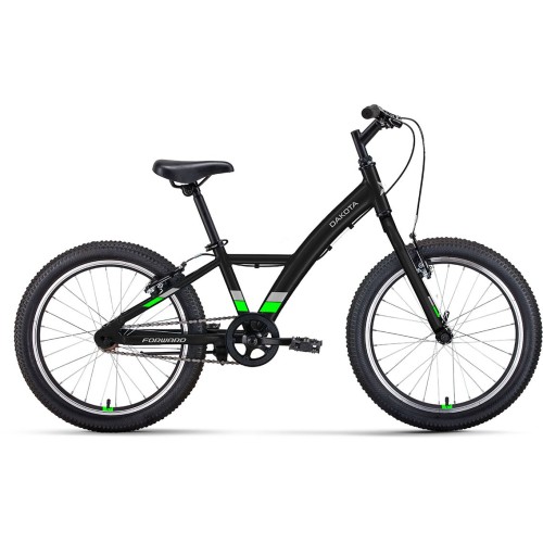 Велосипед Forward DAKOTA 20 1.0 (10.5"рост) черный/ярко-зеленый 2022 год