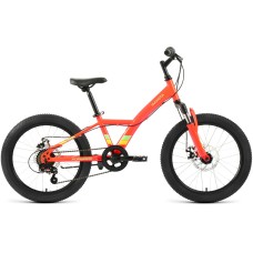 Велосипед Forward DAKOTA 20 2.0 D (20" 6 ск. рост. 10.5") 2022, красный/желтый, RBK22FW20586