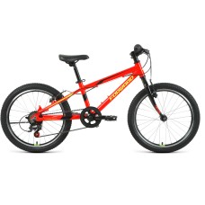 Велосипед Forward RISE 20 2.0 (20" 7 ск. рост. 10.5") 2022, красный/ярко-желтый, RBK22FW20792