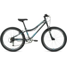 Велосипед Forward TITAN 24 1.0 (24" 6 ск. рост. 12") 2022, темно-серый/бирюзовый, RBK22FW24018