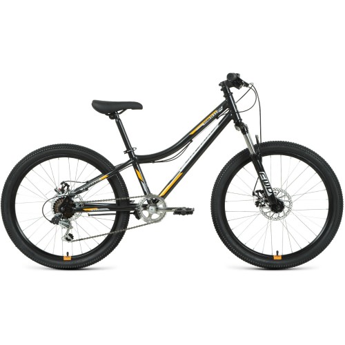 Велосипед Forward TITAN 24 2.0 D (12"рост) черный/оранжевый 2022 год