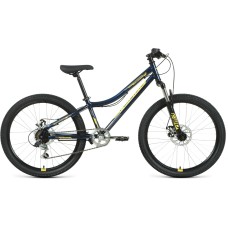 Велосипед Forward TITAN 24 2.0 D (24" 6 ск. рост. 12") 2022, темно-синий/золотой, RBK22FW24024