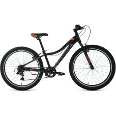 Велосипед Forward TWISTER 24 1.0 (24" 7 ск. рост. 12") 2022, черный/оранжевый, RBK22FW24047