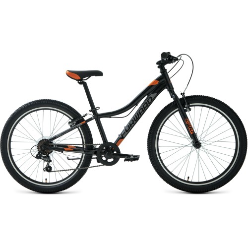 Велосипед Forward TWISTER 24 1.0 (12"рост) черный/оранжевый 2022 год