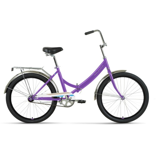 Велосипед Forward VALENCIA 24 1.0 (16"рост) фиолетовый/голубой 2022 год
