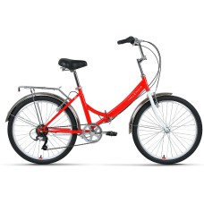Велосипед Forward VALENCIA 24 2.0 (24" 6 ск. рост. 16") 2022, красный/белый, RBK22FW24077