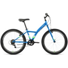 Велосипед Forward DAKOTA 24 1.0 (24" 6 ск. рост. 13") 2022, голубой/ярко-зеленый, RBK22FW24590
