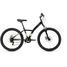 Велосипед Forward DAKOTA 24 2.0 D (24" 6 ск. рост. 13") 2022, черный/зеленый, RBK22FW24593