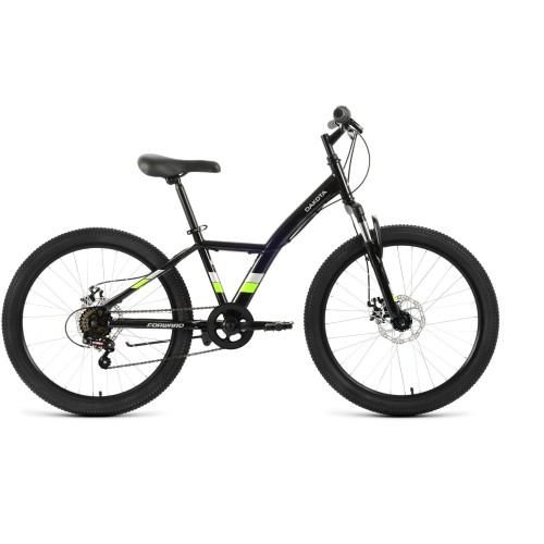 Велосипед Forward DAKOTA 24 2.0 D (13"рост) черный/зеленый 2022 год