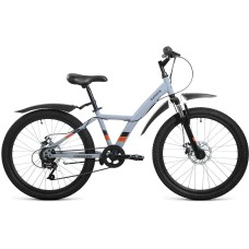 Велосипед Forward DAKOTA 24 2.0 D (24" 6 ск. рост. 13") 2022, серый/оранжевый, RBK22FW24594