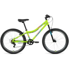 Велосипед Forward IRIS 24 1.0 (24" 6 ск. рост. 12") 2022, зеленый/бирюзовый, RBK22FW24730