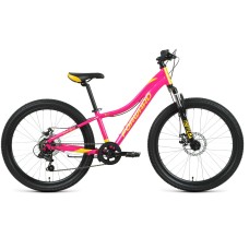 Велосипед Forward JADE 24 2.0 D (24" 7 ск. рост. 12") 2022, розовый/золотой, RBK22FW24746