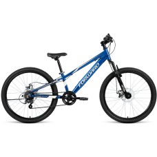 Велосипед Forward RISE 24 2.0 D (24" 7 ск. рост. 11") 2022, синий/белый, RBK22FW24795