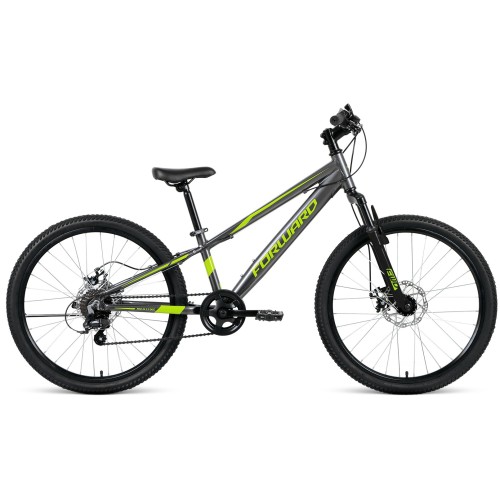 Велосипед Forward RISE 24 2.0 D (11"рост) серый/зеленый 2022 год