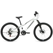 Велосипед Forward RISE 24 2.0 D (24" 7 ск. рост. 11") 2022, белый/черный, RBK22FW24799