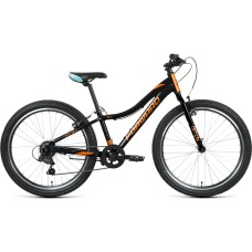 Велосипед Forward JADE 24 1.0 (24" 7 ск. рост. 12") 2022, черный/оранжевый, RBK22FW24837