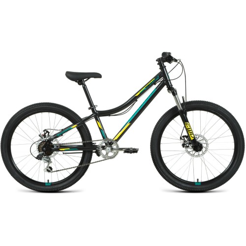 Велосипед Forward TITAN 24 2.0 D (12"рост) черный/желтый 2022 год