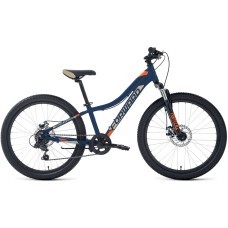 Велосипед Forward TWISTER 24 2.0 D (24" 7 ск. рост. 12") 2022, темно-синий/оранжевый, RBK22FW24850
