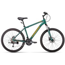 Велосипед Forward HARDI 26 2.0 D (26" 21 ск. рост. 16") 2022, зеленый матовый/оранжевый, RBK22FW26304