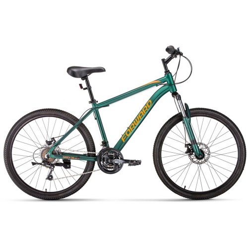 Велосипед Forward HARDI 26 2.0 D (16"рост) зеленый матовый/оранжевый 2022 год