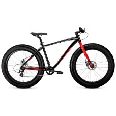 Велосипед Forward BIZON 26 D (26" 8 ск. рост. 18") 2022, черный/красный, RBK22FW26566