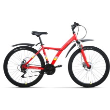 Велосипед Forward DAKOTA 26 2.0 D (26" 18 ск. рост. 16.5") 2022, красный/желтый, RBK22FW26602