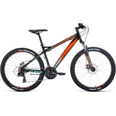 Велосипед Forward FLASH 26 2.0 D (26" 21 ск. рост. 15") 2022, черный/оранжевый, RBK22FW26666